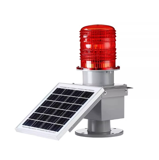Aircraft Aviation Solar Powered Navigation LED Flashing Crane Tower Obstruction Beacon Marine Lantern Warning Lights