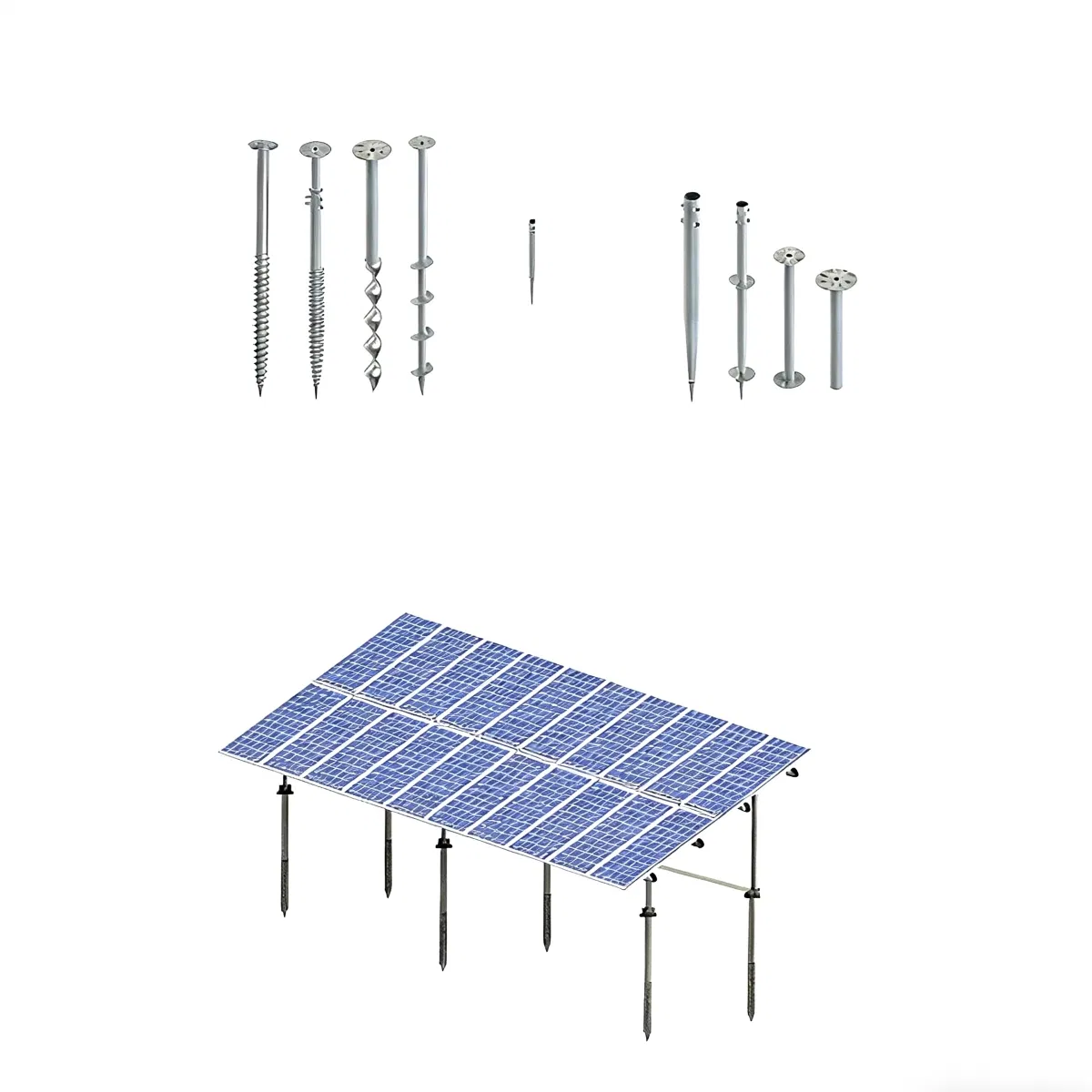 Dwin-CE Ground Screw Pile Solar Ground Mounting System