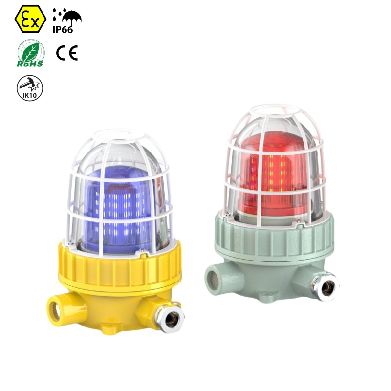ATEX IP66 Industrial Aluminum Alloy Explosion Proof Sound Warning Light Alarm Rotating Blinker