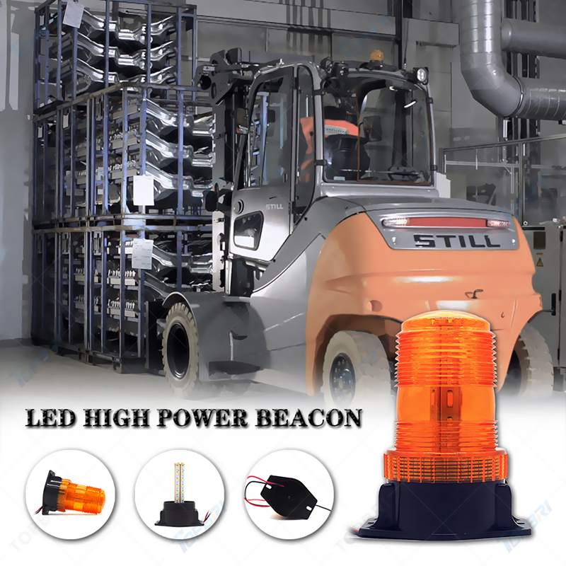 Red Rotary LED Flashing Warning Beacon Light with Screws Mount or Magnetic