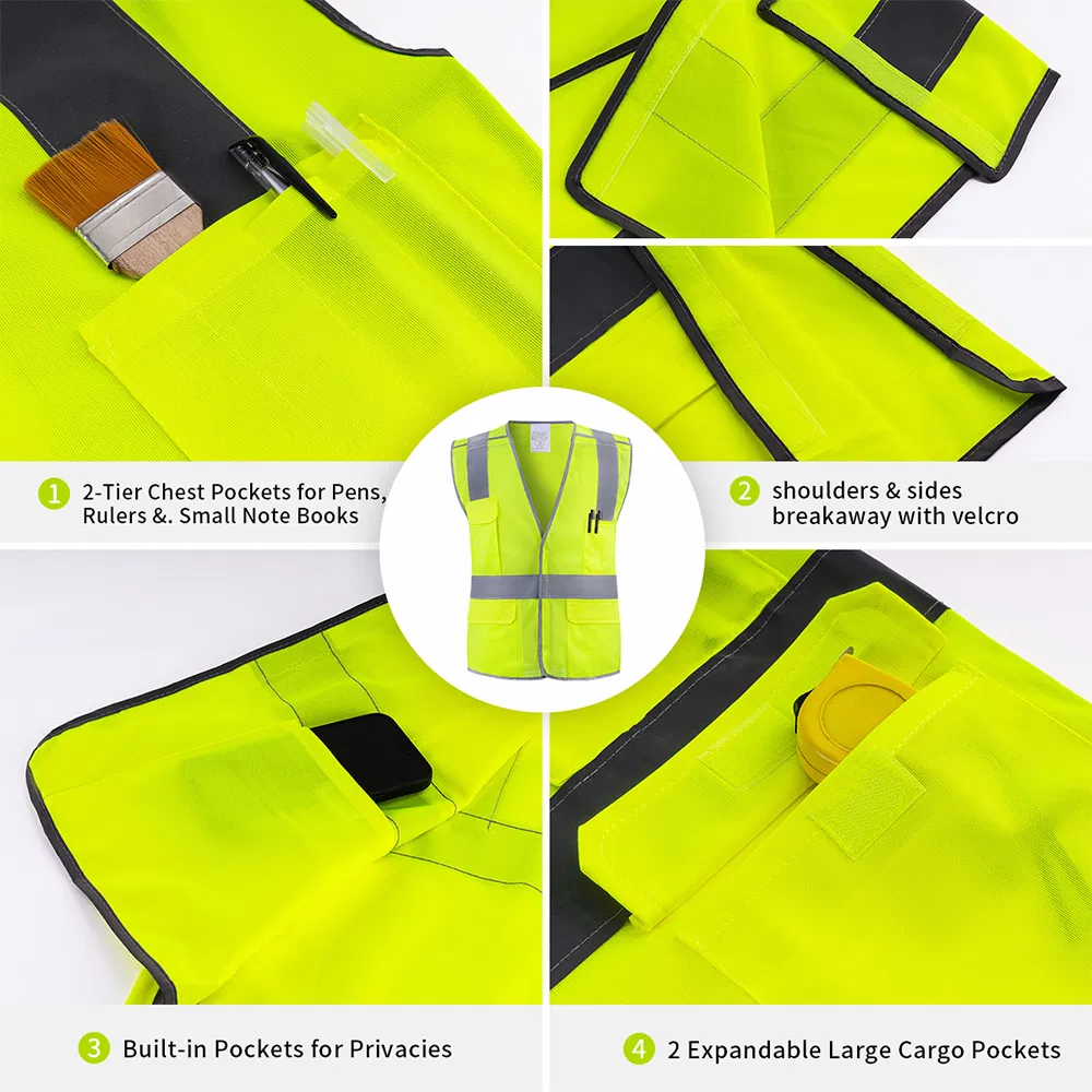 High - Visibility Reflective Safety Vest for Construction Road Work &amp; Outdoor Jobs