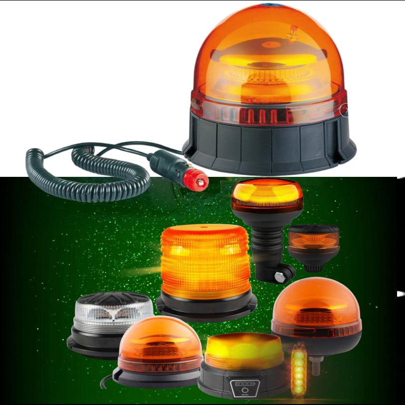 Rotating Flashing Lamp Heavy Duty Tractor Excavator Truck Emergency Beacon Light