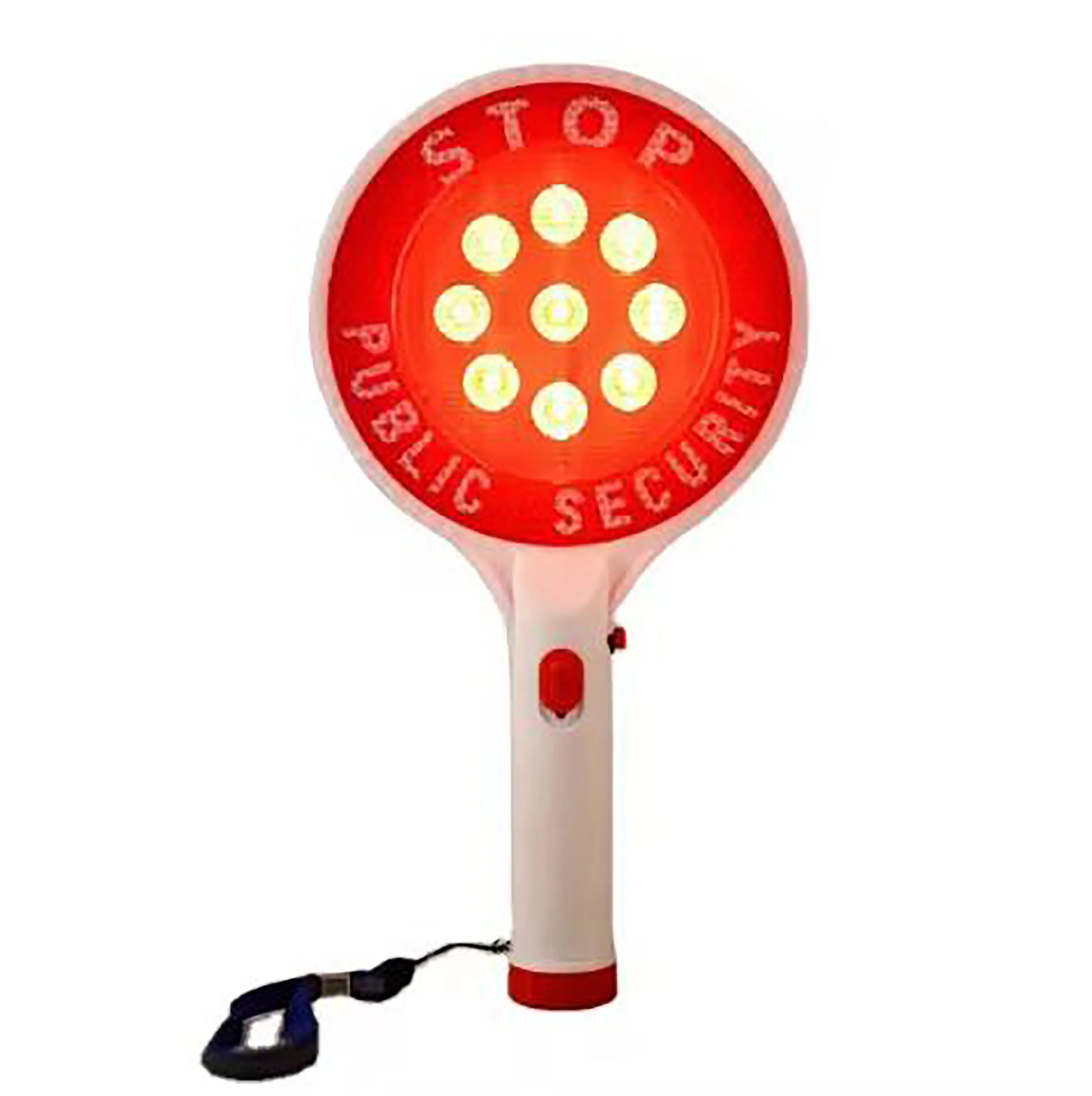Rechargeable Stop Sign Hand Held Sign LED Red Plastic Traffic Signal Light