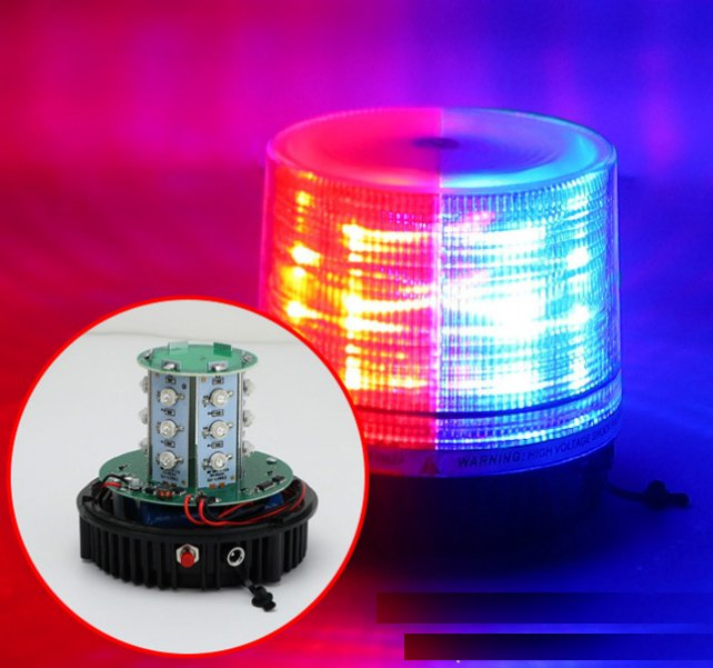 3.7V 4000mAh Wireless Car LED Warning Beacon Flashing Light with Remote Control 18W Road Traffic Emergency Warning Strobe Light with AC DC