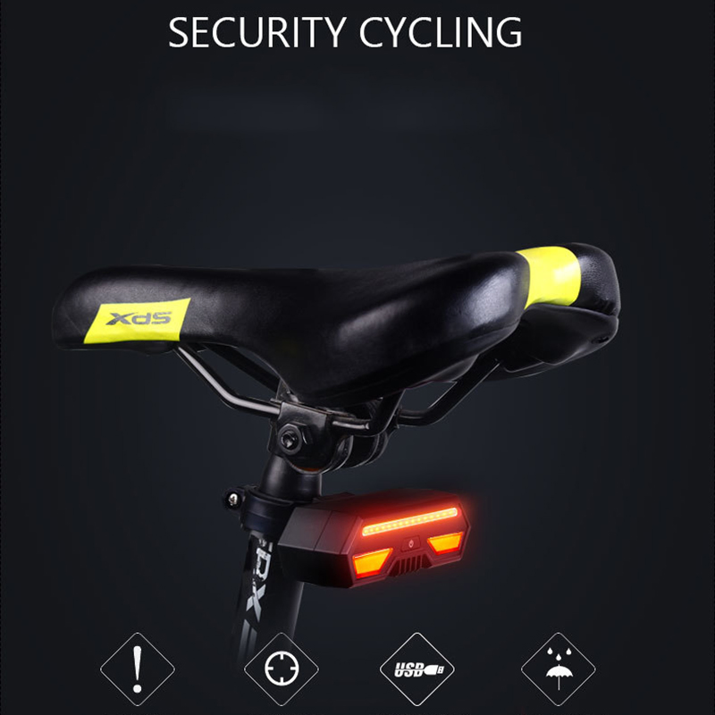 Bike Tail Light with Turn Signals Wireless USB Rechargeable Esg13321