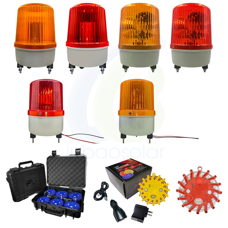 Solar LED Strobe Flashing Rotating Safety Beacon Emergency Traffic Road Portable Waterproof Polycarbonate Solar Warning Light
