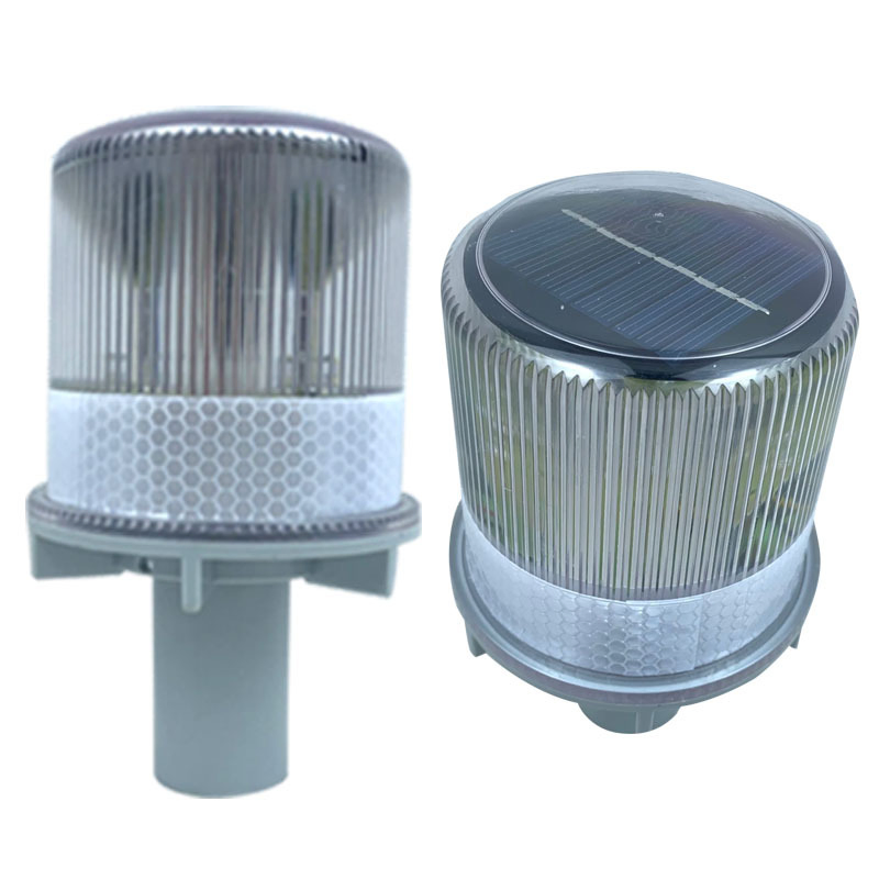 Solar LED Beacon Light Waterproof Blinking Amber LED Strobe Flash Security Solar Energy Warning Light