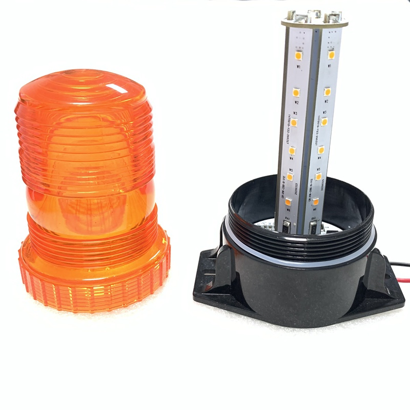 10-80V Amber LED Beacon Flashing Strobe Light for Tractor Harvester Forklift, Car Bus Boat Ship Vessel Emergency Warning Lamp