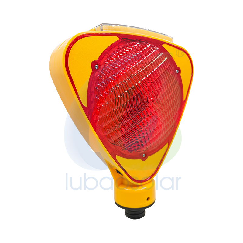 Parking Management Safety LED Solar Flashing Red Warning Light for Traffic Control