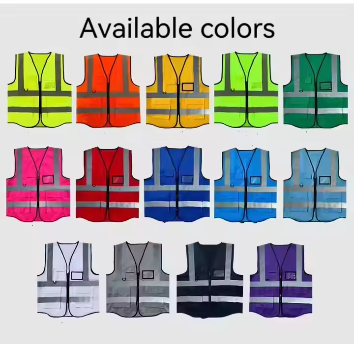 Customized Multi-Pocket Reflective Safety Clothing Construction Hi Vis Reflective Vest Traffic Jacket Safety Vest