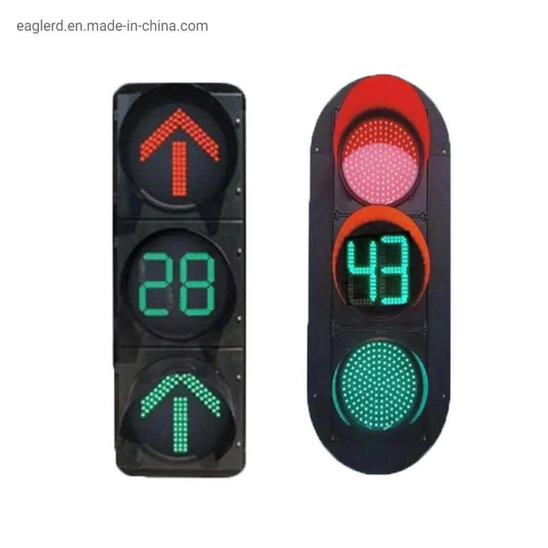 LED Yellow Red Green Arrow Traffic Signal Light with Countdown Timer