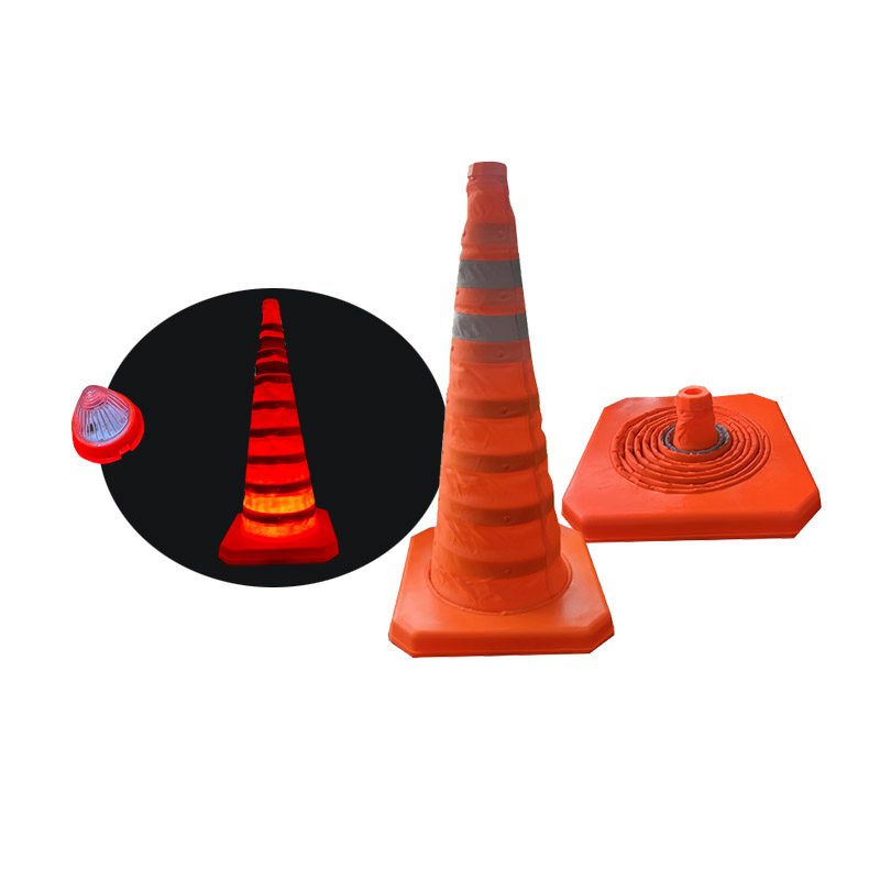 70cm Collapsible Traffic Road Safety Cone with Light