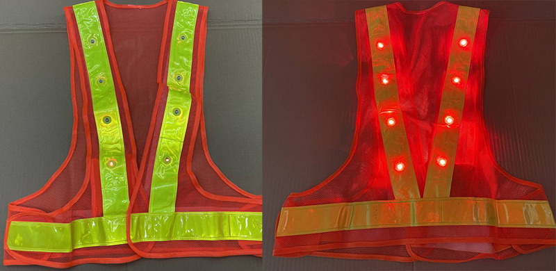 Mesh Fabric LED Flash Road Safety Reflective Vest