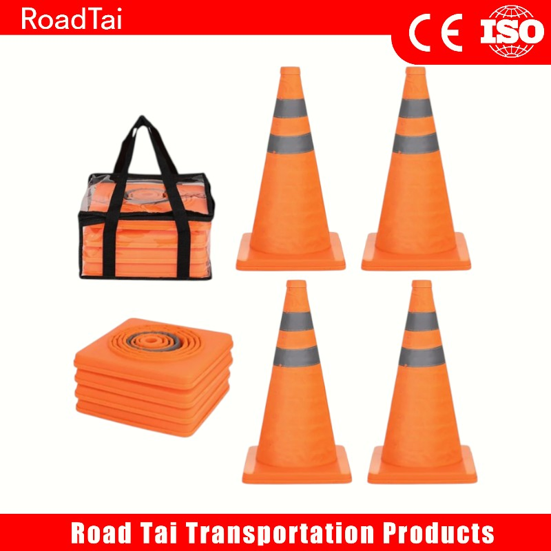 Collapsible Pop-up Traffic Safety Cone with Internal LED Flashing Light