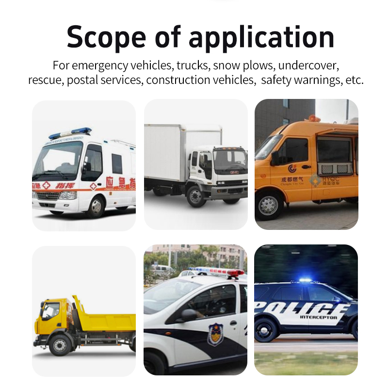 LED Flashing Warning Light 12V Yellow Engineering Vehicle Obstacle Clearing Vehicle Flashing Emergency Light Car Roof Long Row Light