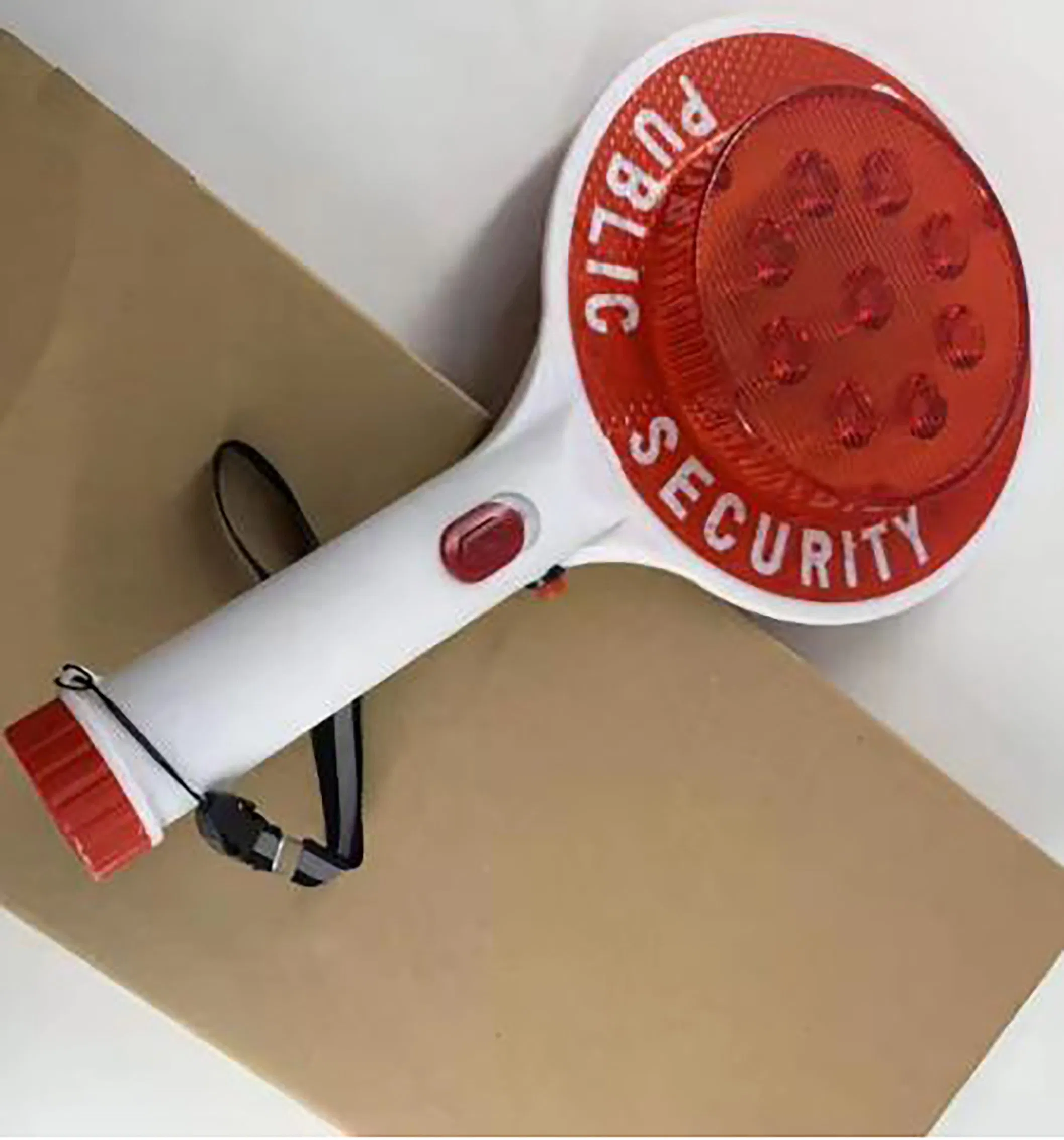 Rechargeable Stop Sign Hand Held Sign LED Red Plastic Traffic Signal Light