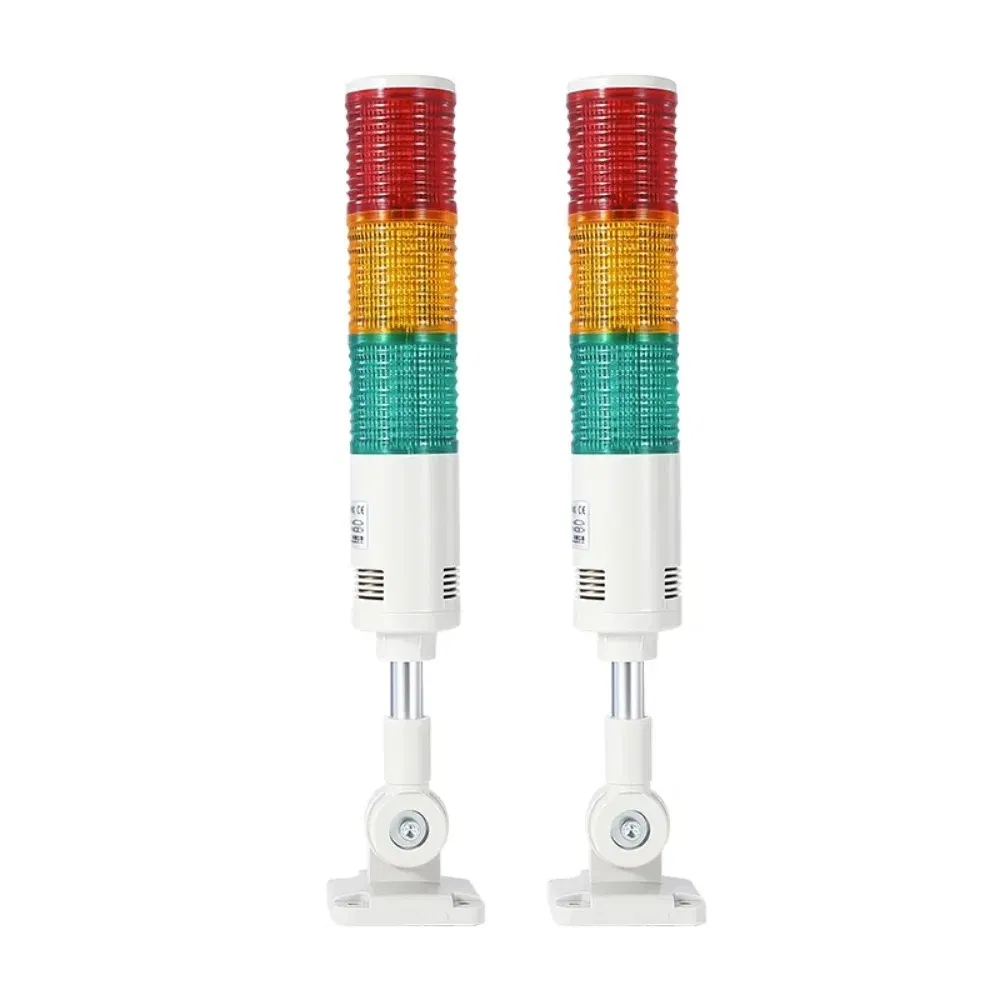 Industrial Multi-Layer Tower Warning Light with Buzzer Three-Color LED Plastic Security Alarm Indicator Signal Stack Light