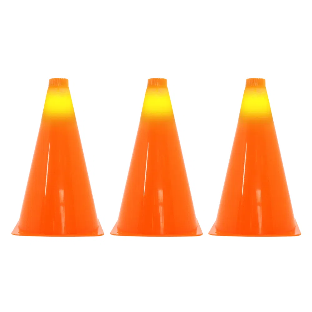 Flytec A07 LED Light Glow Auxiliary Training Marker Cones for Traffic Road Safety Warning and Sport or Contest Auxiliary Training Marker Toy Track Construction