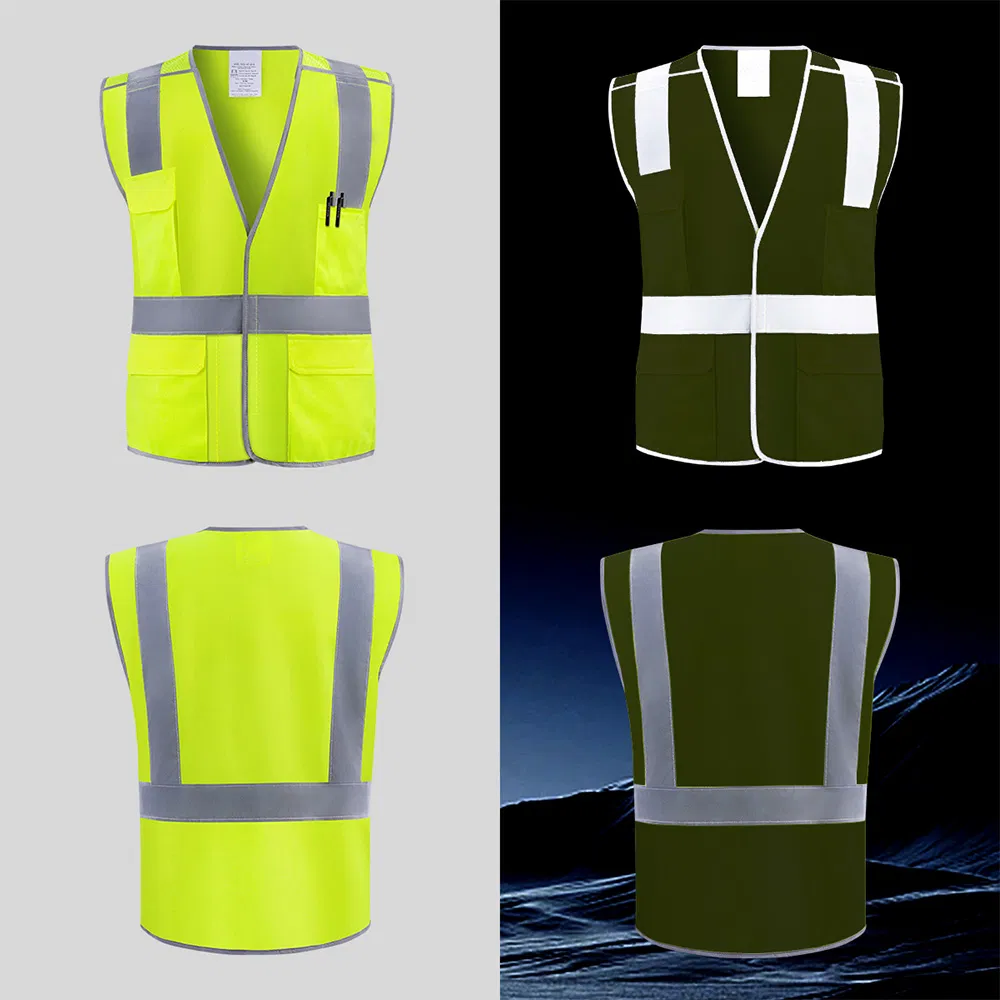 High - Visibility Reflective Safety Vest for Construction Road Work &amp; Outdoor Jobs