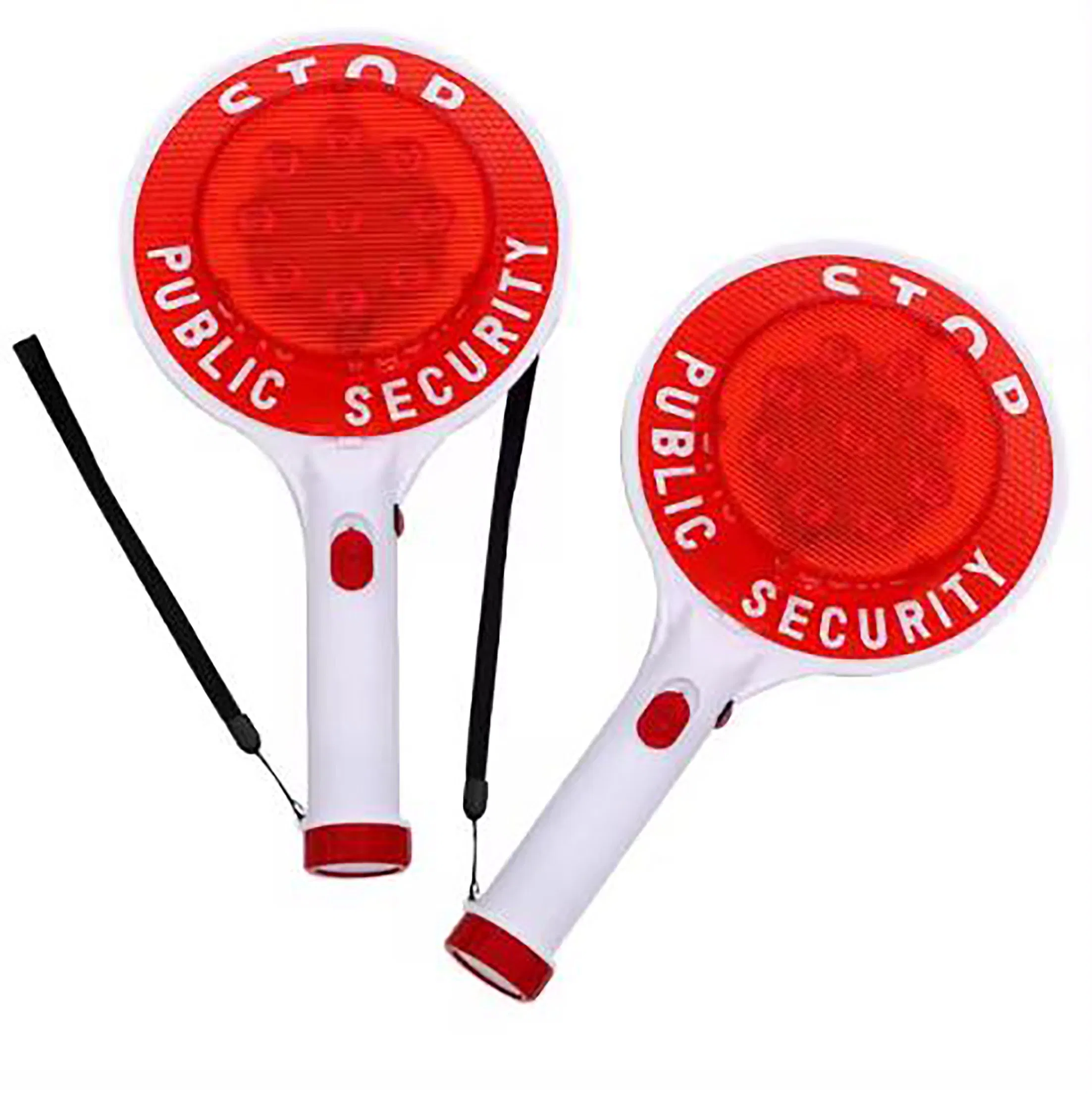 Rechargeable Stop Sign Hand Held Sign LED Red Plastic Traffic Signal Light