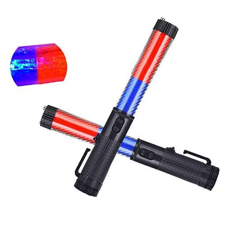 Battery Traffic Rechargeable Warning Green Flashing 30cm Safety Red Traffic Signal Control Guiding Light Safety Wand Baton