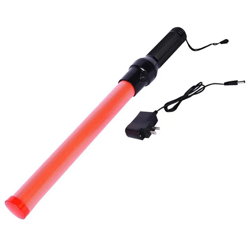 Red Flashing Security Control LED Wand Light Stick 54cm Traffic Command Baton