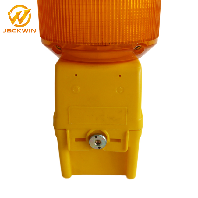 Battery Powered Flashing Road Hazard Warning Light in Construction Site