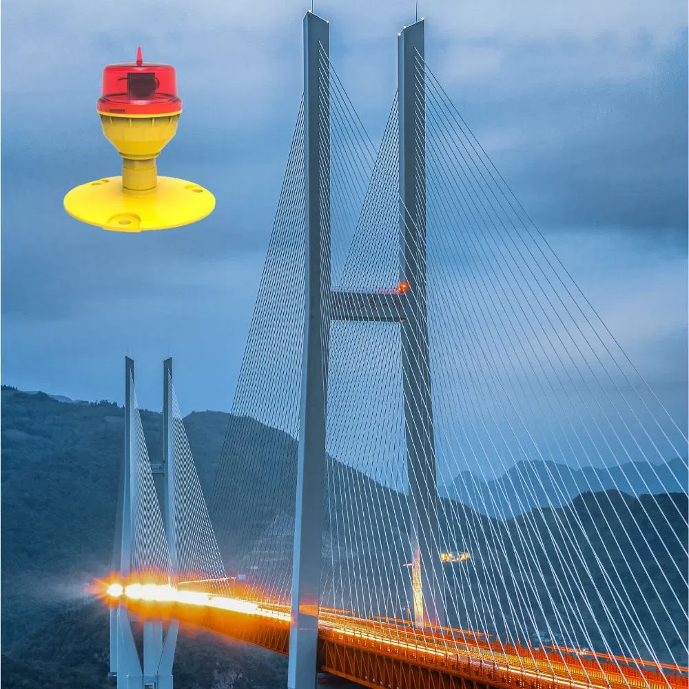 IP66 AC110-240V LED Aircraft Warning Red Beacon Aeronautical Aviation Obstruction Obstacle Light for Tall Building Under Construction Site Smokestack Lighthouse