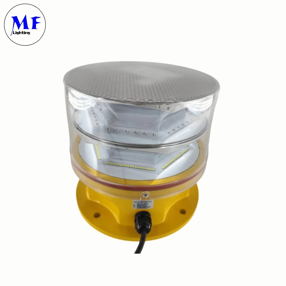 Outdoor Waterproof IP66 Medium-High-Intensity Red&White Customized Color Aircraft Marine Bacon 2000CD 20000CD AC DC Tower Bridge LED Aviation Obstruction Light