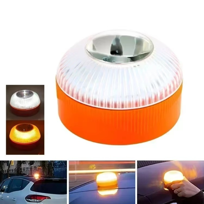 Car Emergency Beacon Light USB Rechargeable V16 Magnetic Induction Strobe Flashing Warning Light Help Flash Safety Signal Lamp