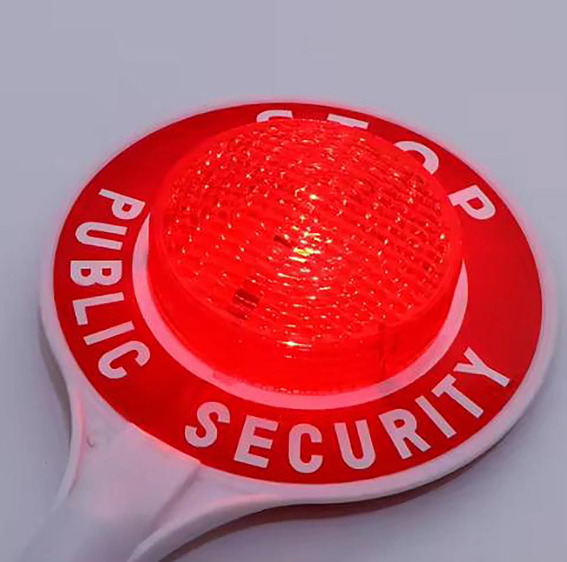 Rechargeable Stop Sign Hand Held Sign LED Red Plastic Traffic Signal Light