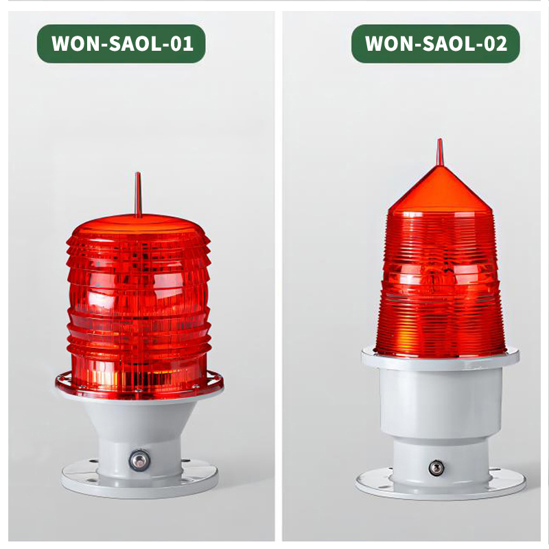 Red Solar Aviation Warning Light IP65 Waterproof for Construction Site Safety