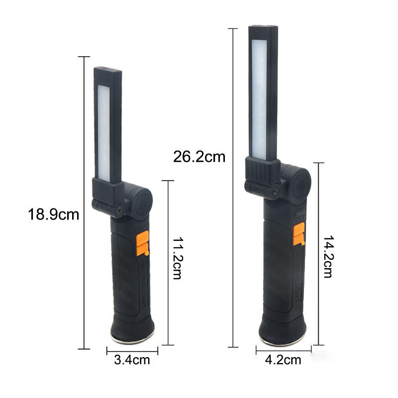 New Design Outdoor Portable Working Light Hanging Hook USB Rechargeable LED Flexible Magnetic Folding COB Work Light