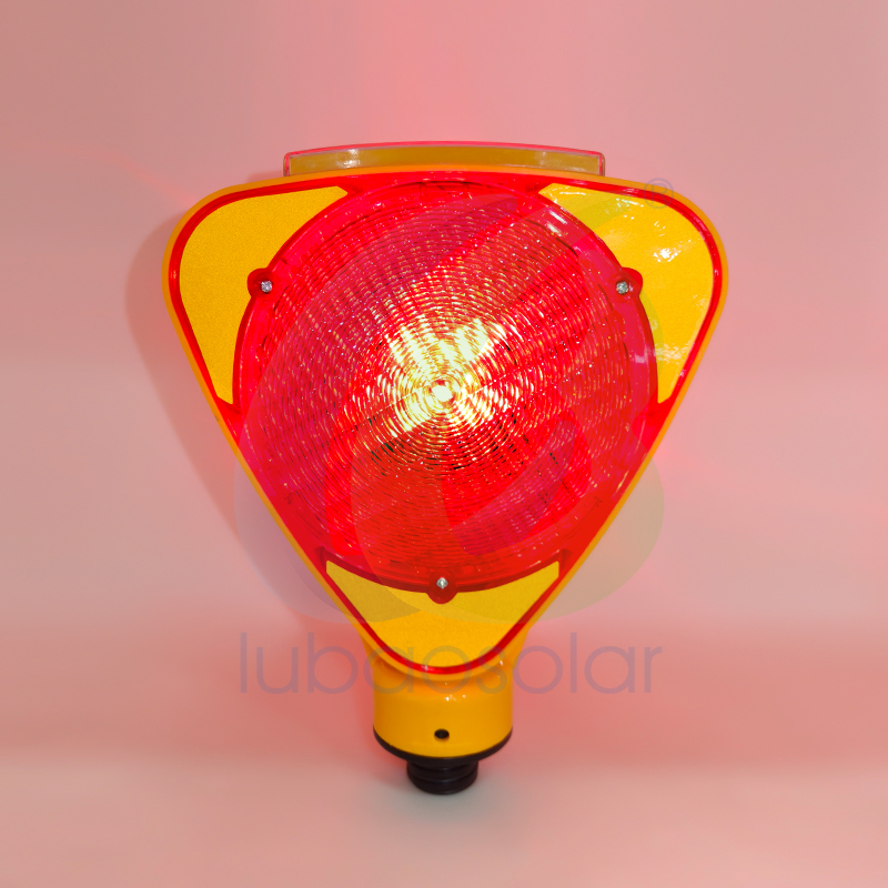 Traffic Control Outdoor Safety LED Solar Red Beacon Flashing Warning Light