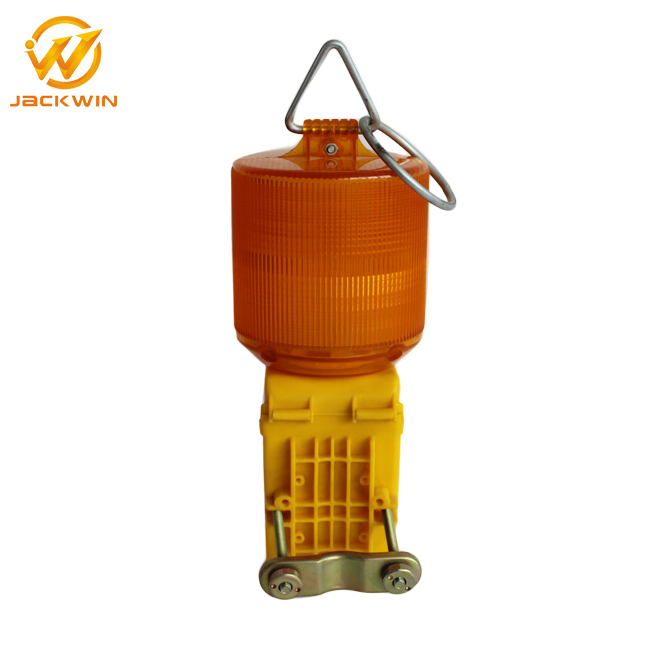 Battery Powered Flashing Road Hazard Warning Light in Construction Site