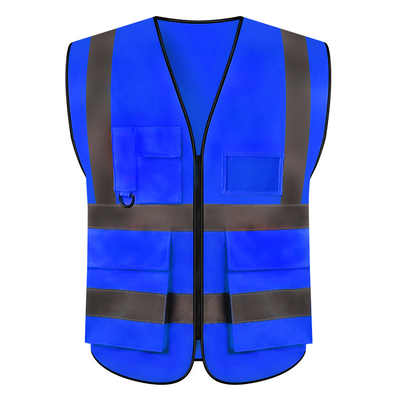 Customized Logo Color Reflective Vest Multi-Pocket Roadway Safety Jacket