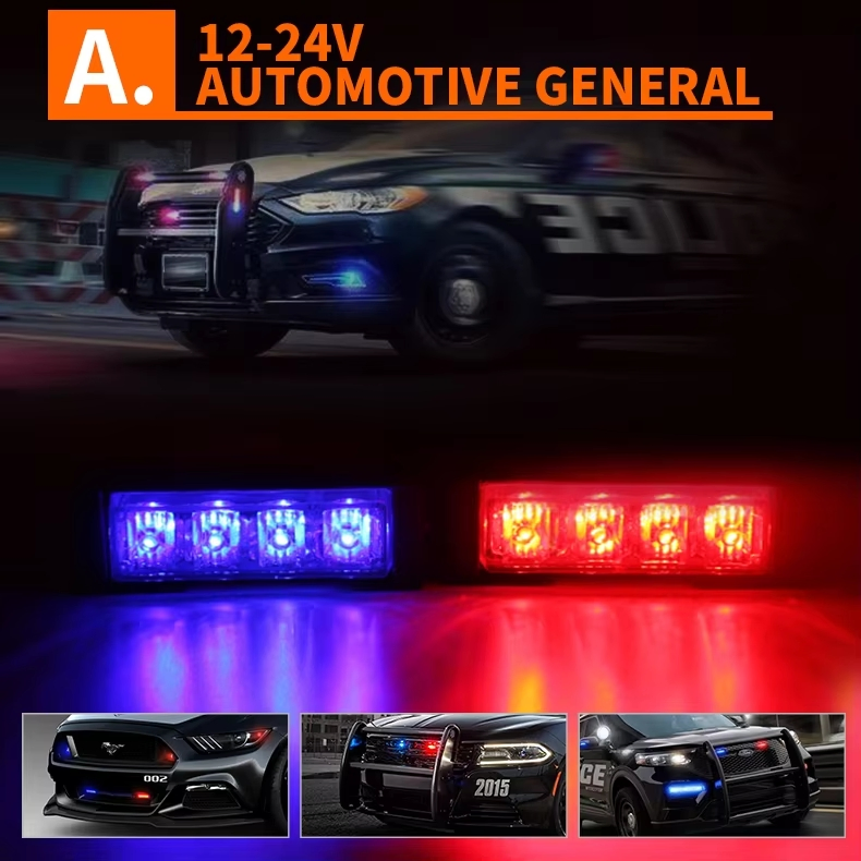 Car Windshield Flashing Warning Light 8 LED Emergency Strobe Light Bar