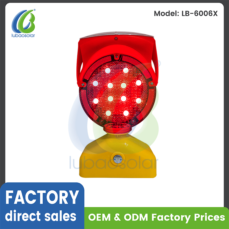 Amber Flashing Solar LED Traffic Control Durable Barricade Light