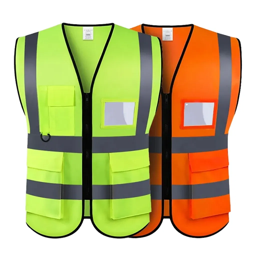 Customized Multi-Pocket Reflective Safety Clothing Construction Hi Vis Reflective Vest Traffic Jacket Safety Vest