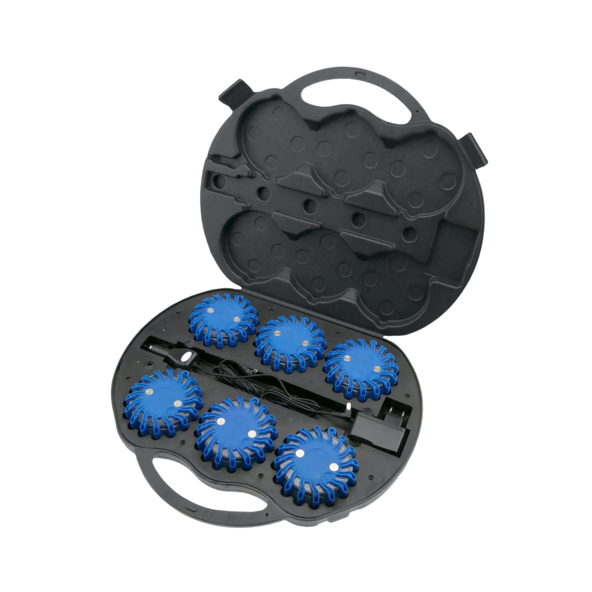 6 Pack Rechargeable Carrying Case LED Flashing Signal Light Vehicle Flare Warning Light for Car Boat