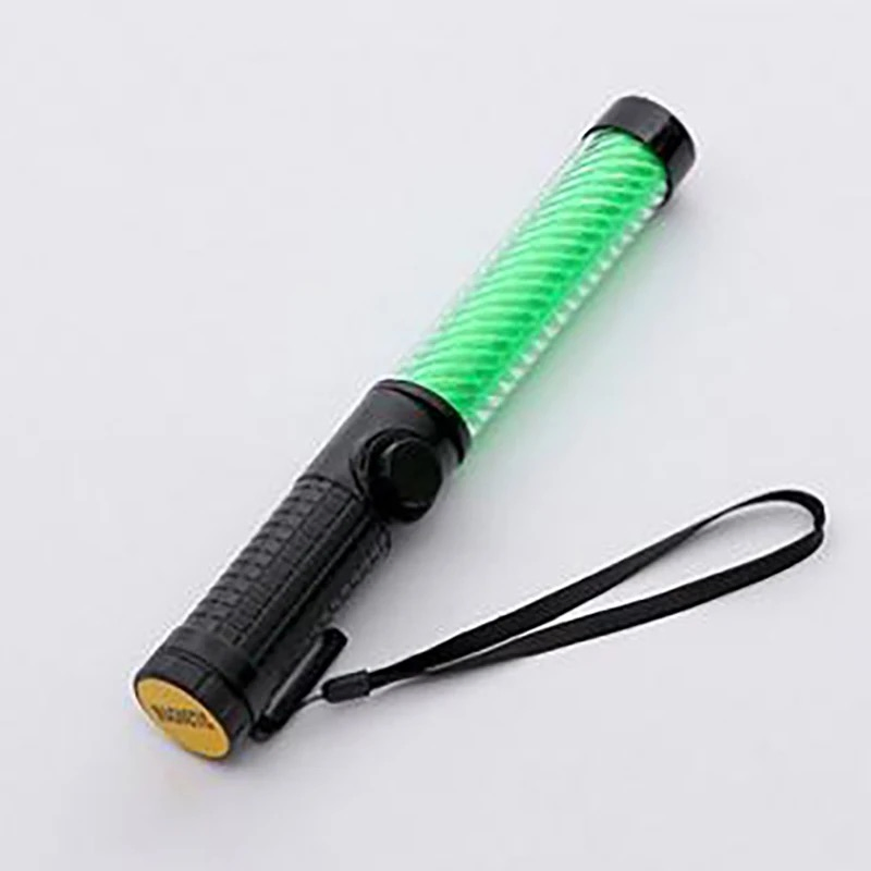 Battery Traffic Rechargeable Warning Green Flashing 30cm Safety Red Traffic Signal Control Guiding Light Safety Wand Baton