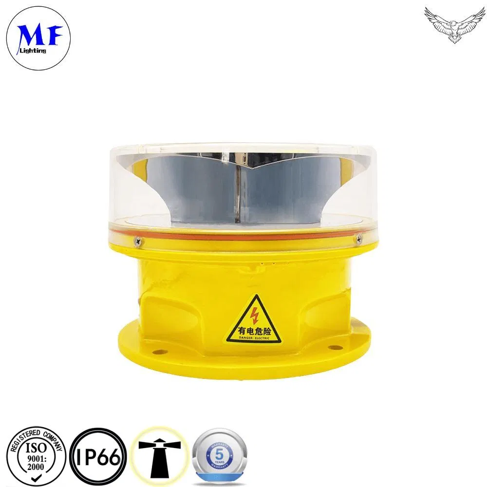 Medium-Intensity Photocell Red&White Dual Aviation Obstruction Light Flashing Light Waterproof Tower Light Awl Aircraft Warning Light Aviation Obstruction Light