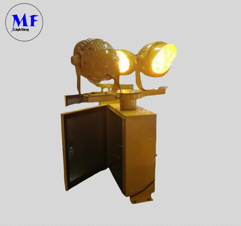 Factory Price IP66 UV Aluminum Stainless Steel 304 Three Heads Heliport Beacon Light Airport Rotating Beacon Light for Helipad Runway Helipad Taxiway