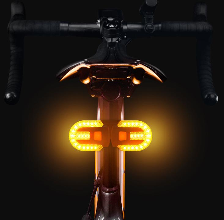 30PCS LED Flashing Warning Signal Bicycle Outdoor Lighting Remote Control Turning Bike Front Lamp Rechargeable Emergency LED Bike Light with 5 Work Modes