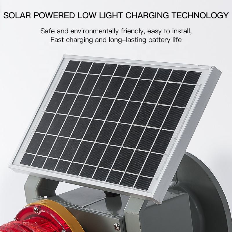 High-Rise Buildings Tower Airport Runway Taxiway Helipad Ship Navigation LED Safety Lamp Solar Aviation Obstruction Lights