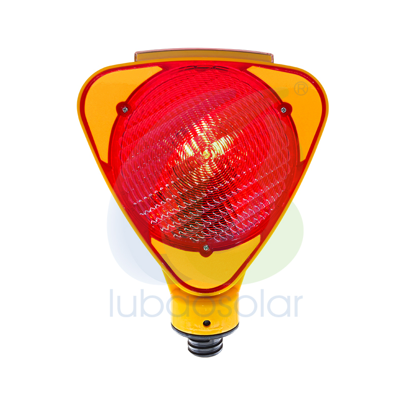 Parking Management Safety LED Solar Flashing Red Warning Light for Traffic Control