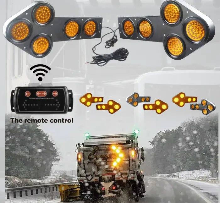 Wireless Control Magnetic Truck Signs Trail LED Arrow Shape Warning Lights Vehicle Mounted Arrow Board