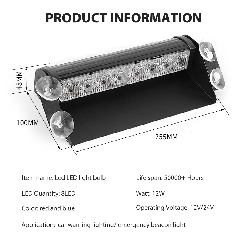 12V/24V Truck Vehicle LED Strobe Light Strip New Condition Emergency Signal Flashing Car Side Marker Warning Light
