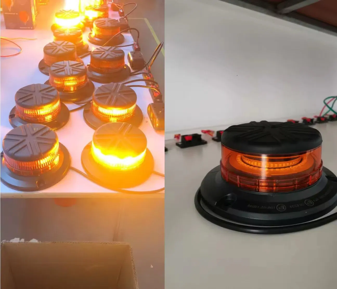 Flexible Pole Mount Black Top Lift Truck Tractor Amber Strobe Rotating Light Vehicle LED Warning Beacon