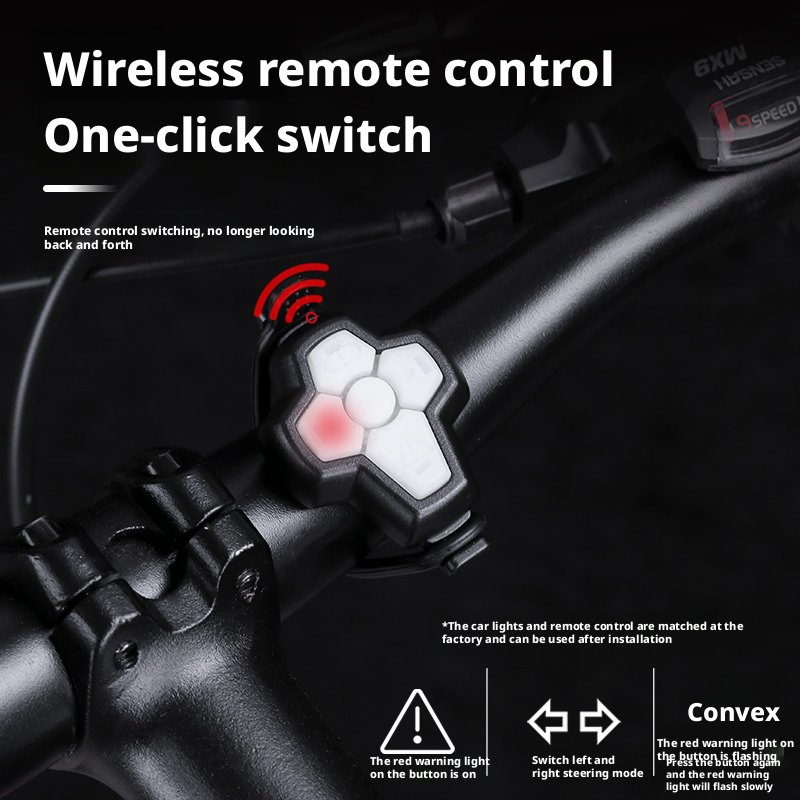 Bike Turn Signals,Bright Bicycle Turn Signals Front Back Ipx5 Waterproof Wireless Remote Control Rear Bike Light USB Rechargeable LED Bike Flashlight for Mounta